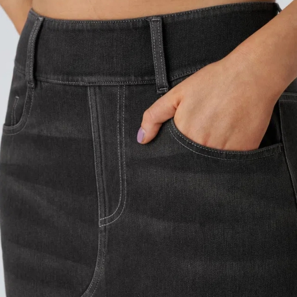 Nwt HALARA Dark Gray Women's Jean Skirt Size Xsmall